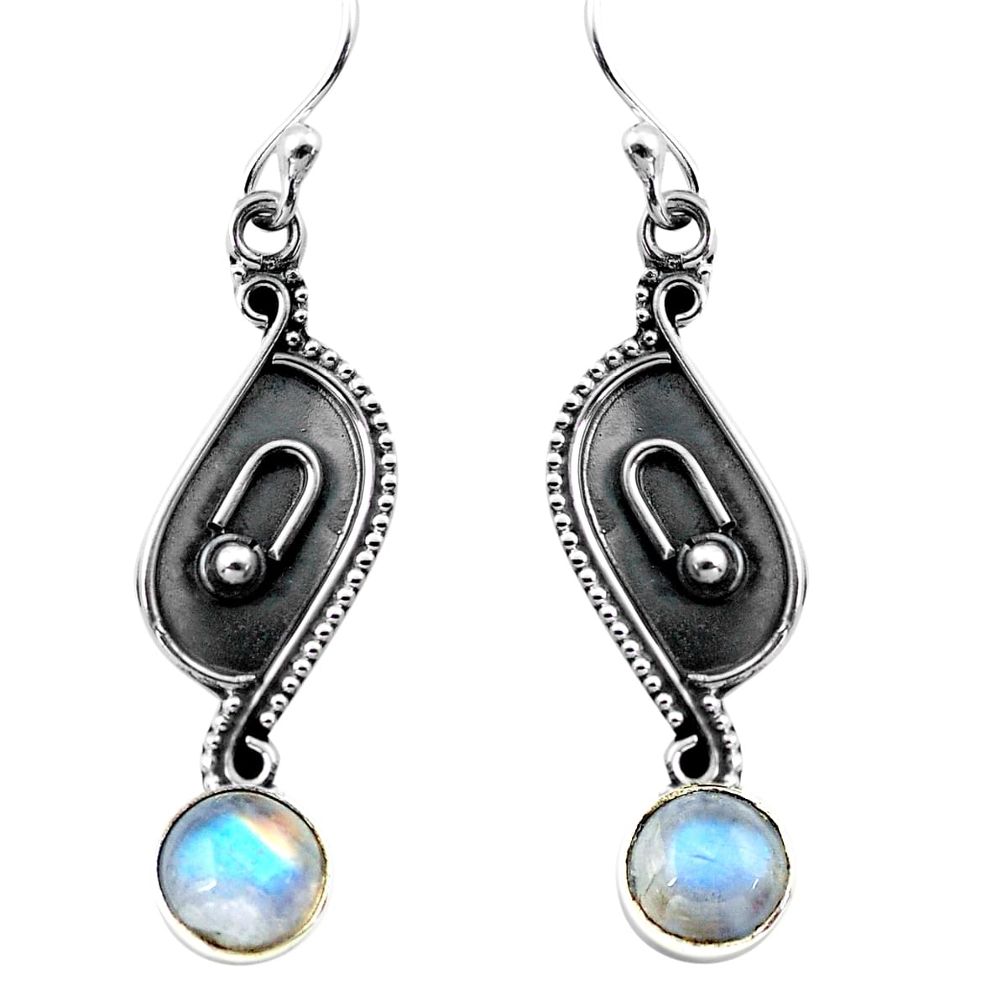 rainbow moonstone 925 sterling silver dangle earrings p87549