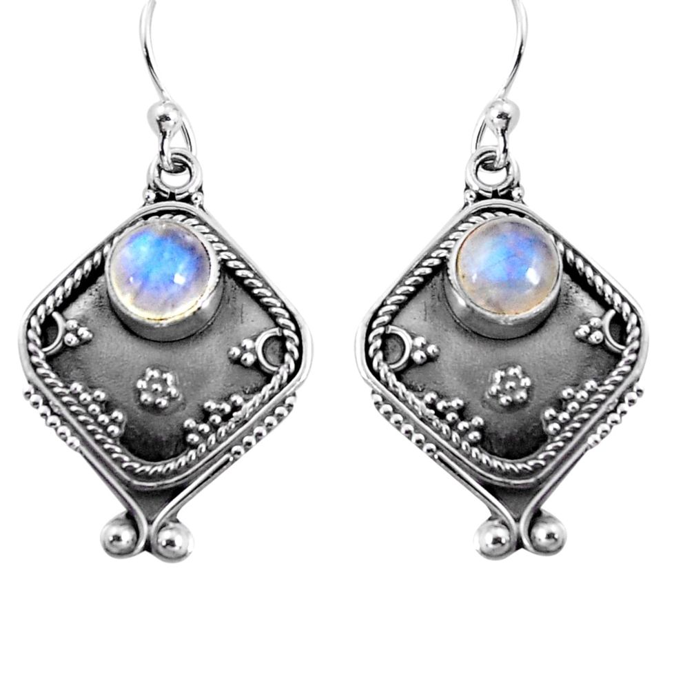 rainbow moonstone 925 sterling silver dangle earrings p91323