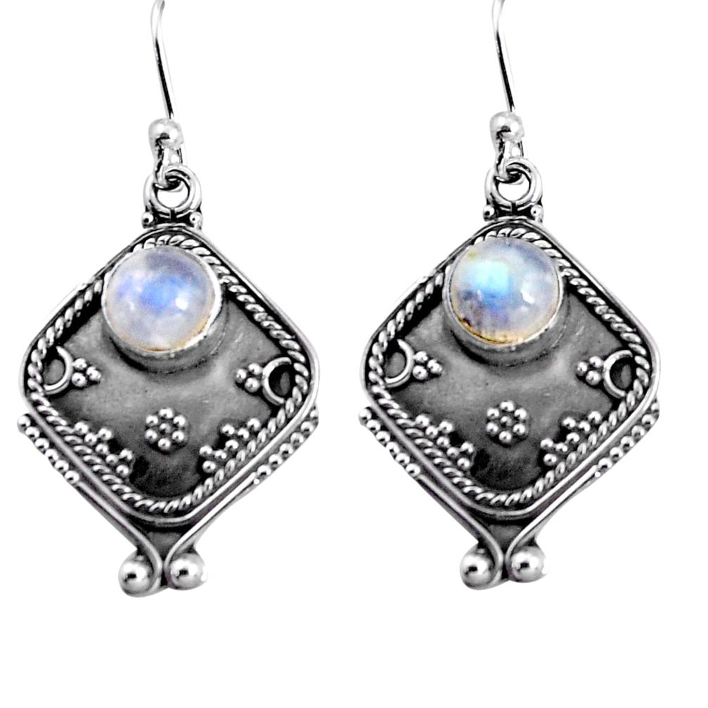 rainbow moonstone 925 sterling silver dangle earrings p91325
