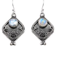 rainbow moonstone 925 sterling silver dangle earrings p91330