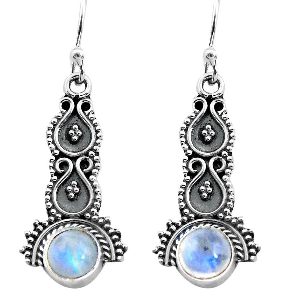 rainbow moonstone 925 sterling silver dangle earrings p91354