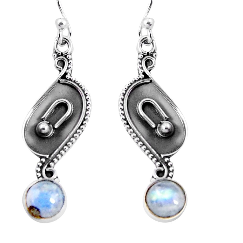 rainbow moonstone 925 sterling silver dangle earrings p92759