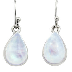 Clearance Sale- 8.12cts natural rainbow moonstone 925 sterling silver dangle earrings r21940