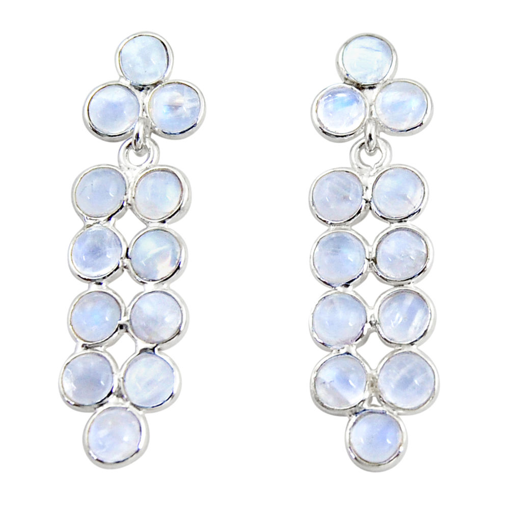 11.17cts natural rainbow moonstone 925 sterling silver dangle earrings r35518