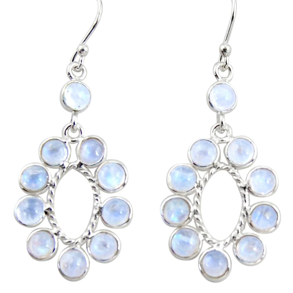 10.65cts natural rainbow moonstone 925 sterling silver dangle earrings r35598