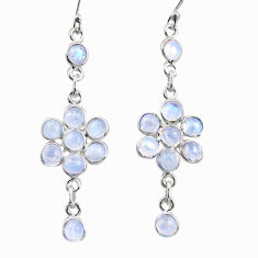 10.08cts natural rainbow moonstone 925 sterling silver dangle earrings r35652