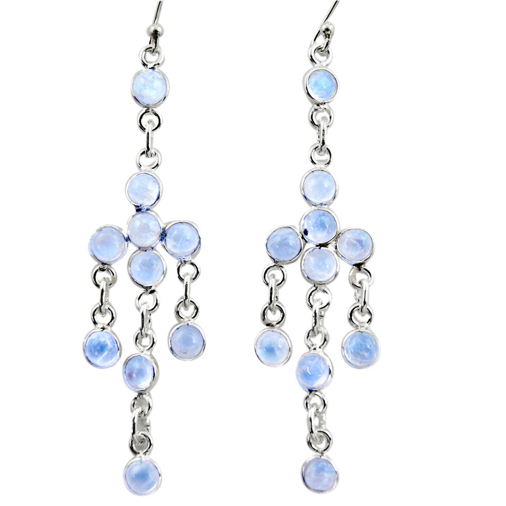 13.15cts natural rainbow moonstone 925 sterling silver dangle earrings r35718