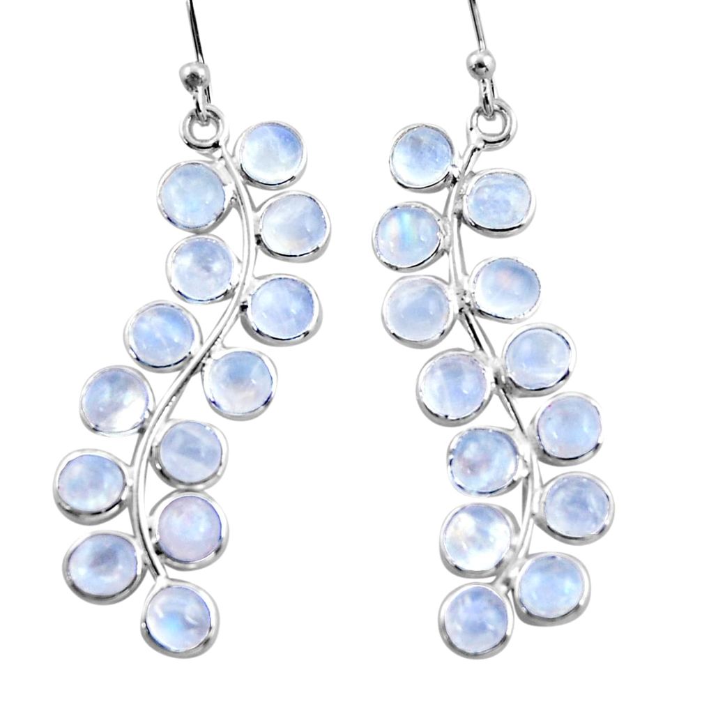 10.08cts natural rainbow moonstone 925 sterling silver dangle earrings r35755