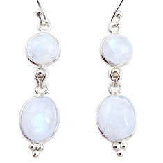 12.65cts natural rainbow moonstone 925 sterling silver dangle earrings r36538