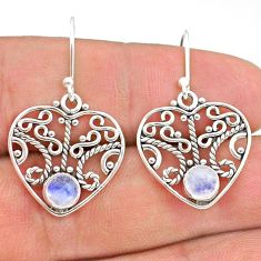 2.14cts natural rainbow moonstone 925 sterling silver dangle earrings t28197