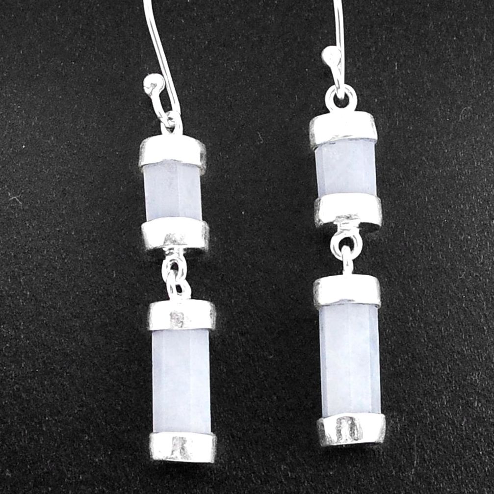 16.44cts natural rainbow moonstone 925 sterling silver dangle earrings t36049