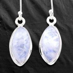 10.94cts natural rainbow moonstone 925 sterling silver dangle earrings t76889