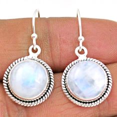 11.23cts natural rainbow moonstone 925 sterling silver dangle earrings t91321