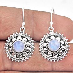 2.08cts natural rainbow moonstone 925 sterling silver dangle earrings u10277