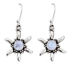 1.62cts natural rainbow moonstone 925 sterling silver dangle earrings y25008
