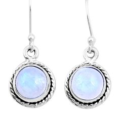 4.89cts natural rainbow moonstone 925 sterling silver dangle earrings y6742