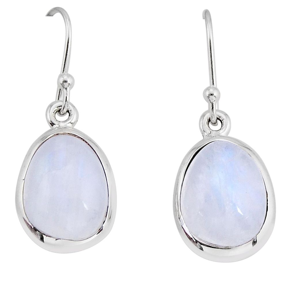 11.53cts natural rainbow moonstone 925 sterling silver dangle earrings y72704