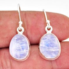 9.20cts natural rainbow moonstone 925 sterling silver dangle earrings y79584