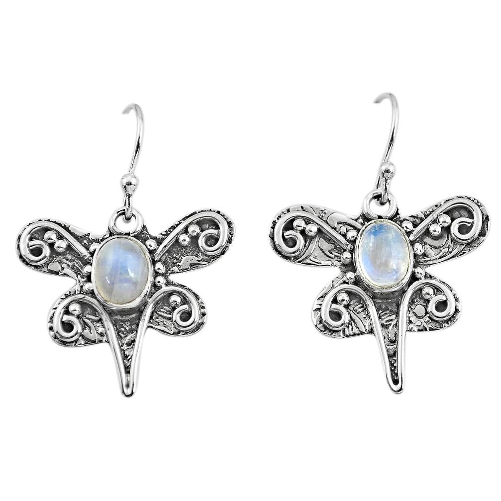 rainbow moonstone 925 sterling silver dragonfly earrings p57578