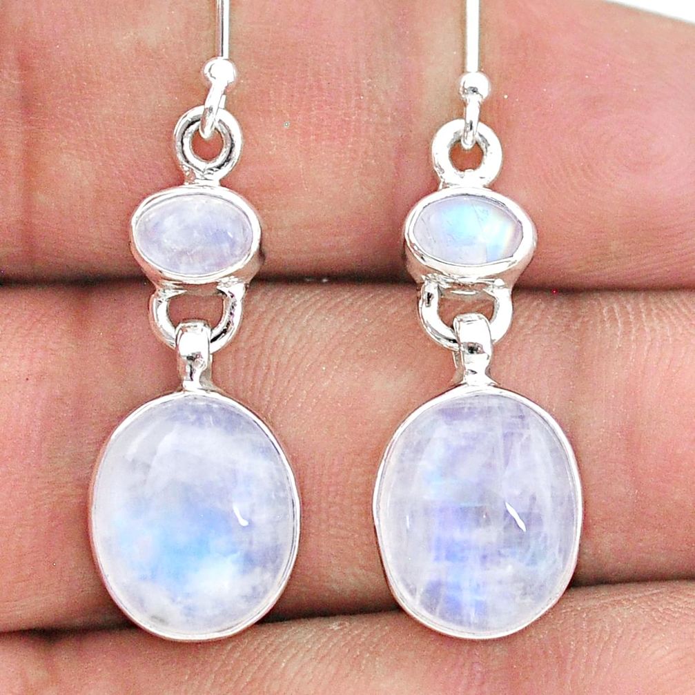11.62cts natural rainbow moonstone 925 sterling silver earrings jewelry t19796