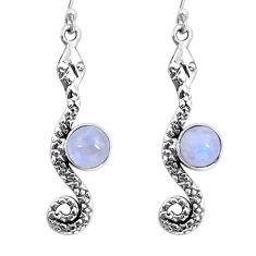 2.14cts natural rainbow moonstone 925 sterling silver snake earrings y8328