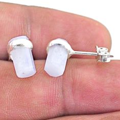 5.70cts natural rainbow moonstone 925 sterling silver stud earrings t36239
