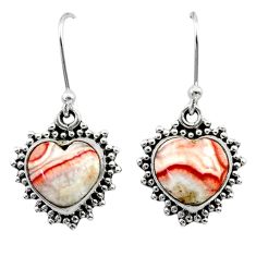 7.94cts natural red botswana agate 925 sterling silver dangle earrings t41545