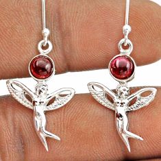 2.15cts natural red garnet 925 sterling silver angel wings fairy earrings t90697