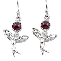 1.70cts natural red garnet 925 sterling silver angel wings fairy earrings y43885