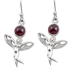 1.80cts natural red garnet 925 sterling silver angel wings fairy earrings y43915
