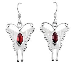 4.71cts natural red garnet 925 sterling silver butterfly earrings jewelry y50094