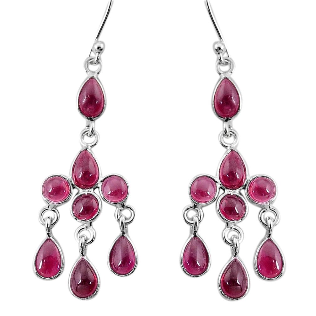 9.16cts natural red garnet 925 sterling silver chandelier earrings jewelry t4661