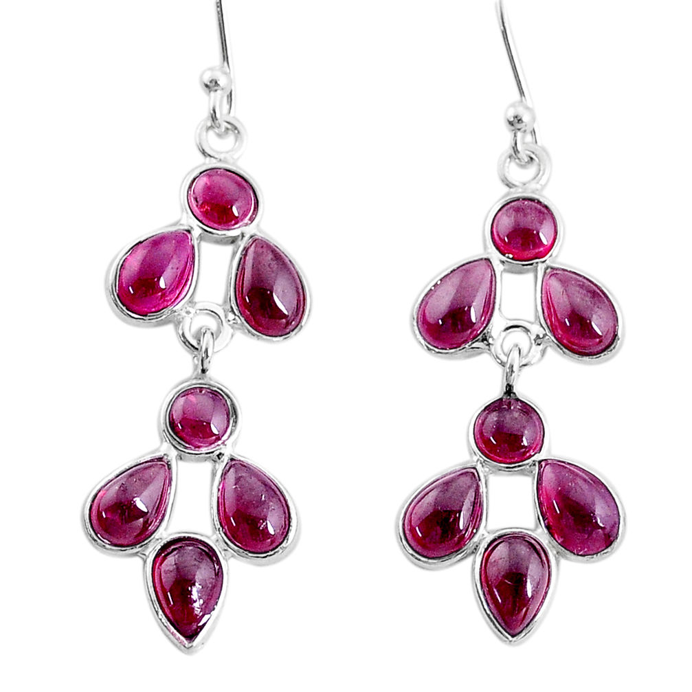7.97cts natural red garnet 925 sterling silver chandelier earrings jewelry t4681