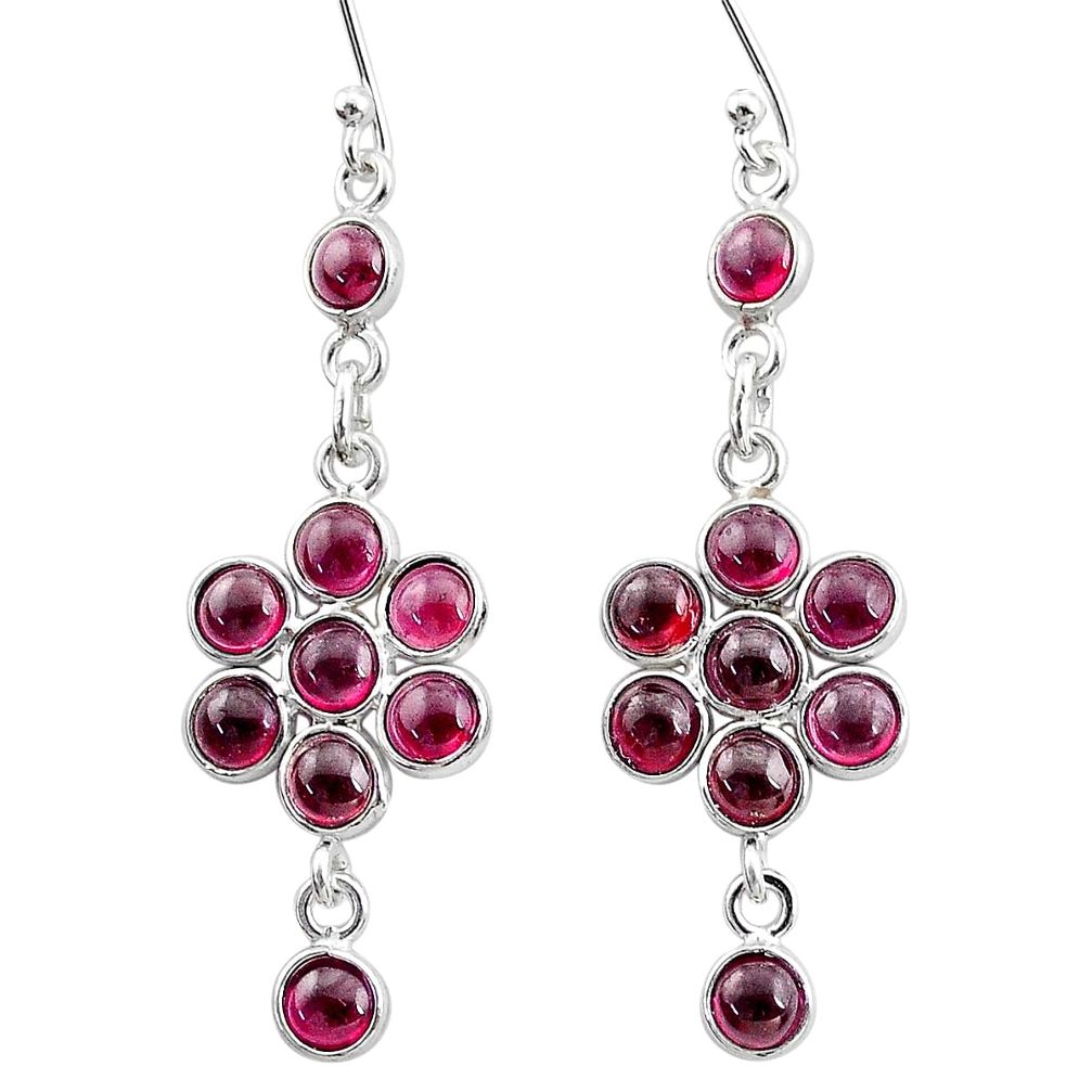 7.97cts natural red garnet 925 sterling silver chandelier earrings jewelry t4744