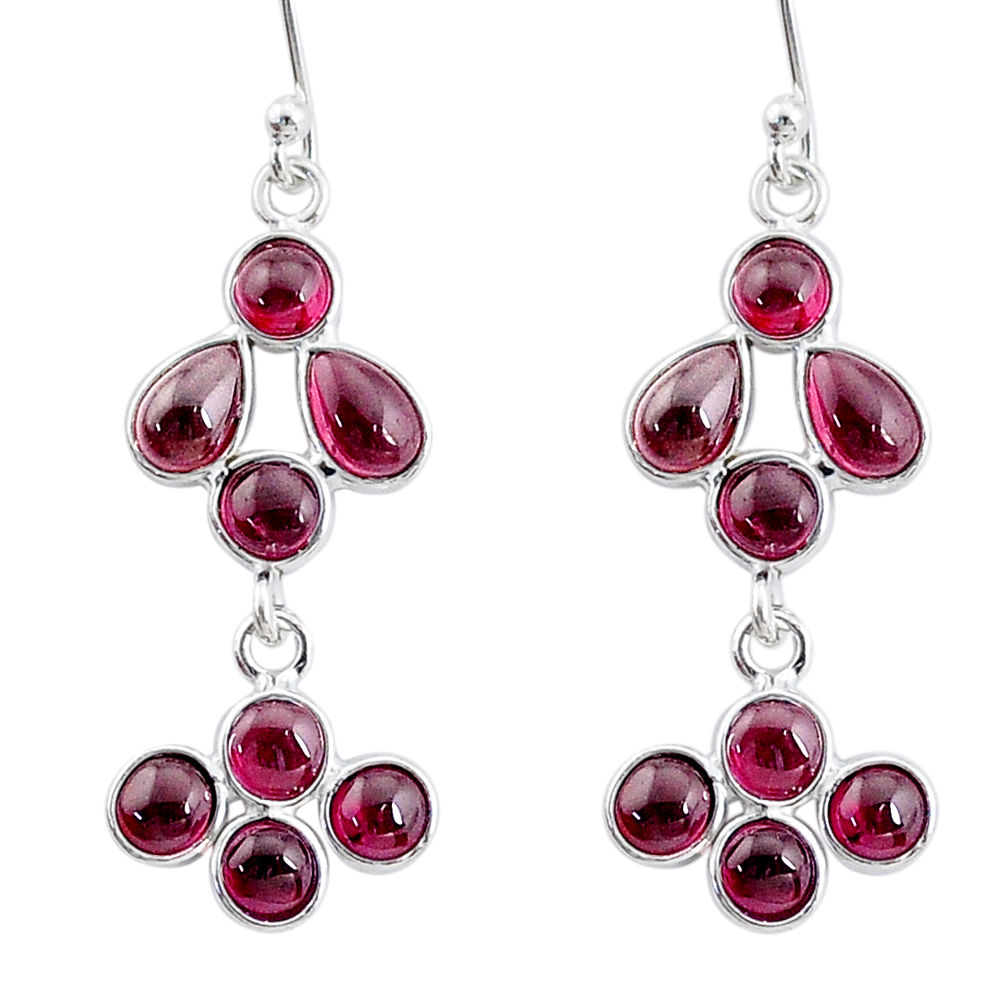 8.00cts natural red garnet 925 sterling silver chandelier earrings jewelry t4802