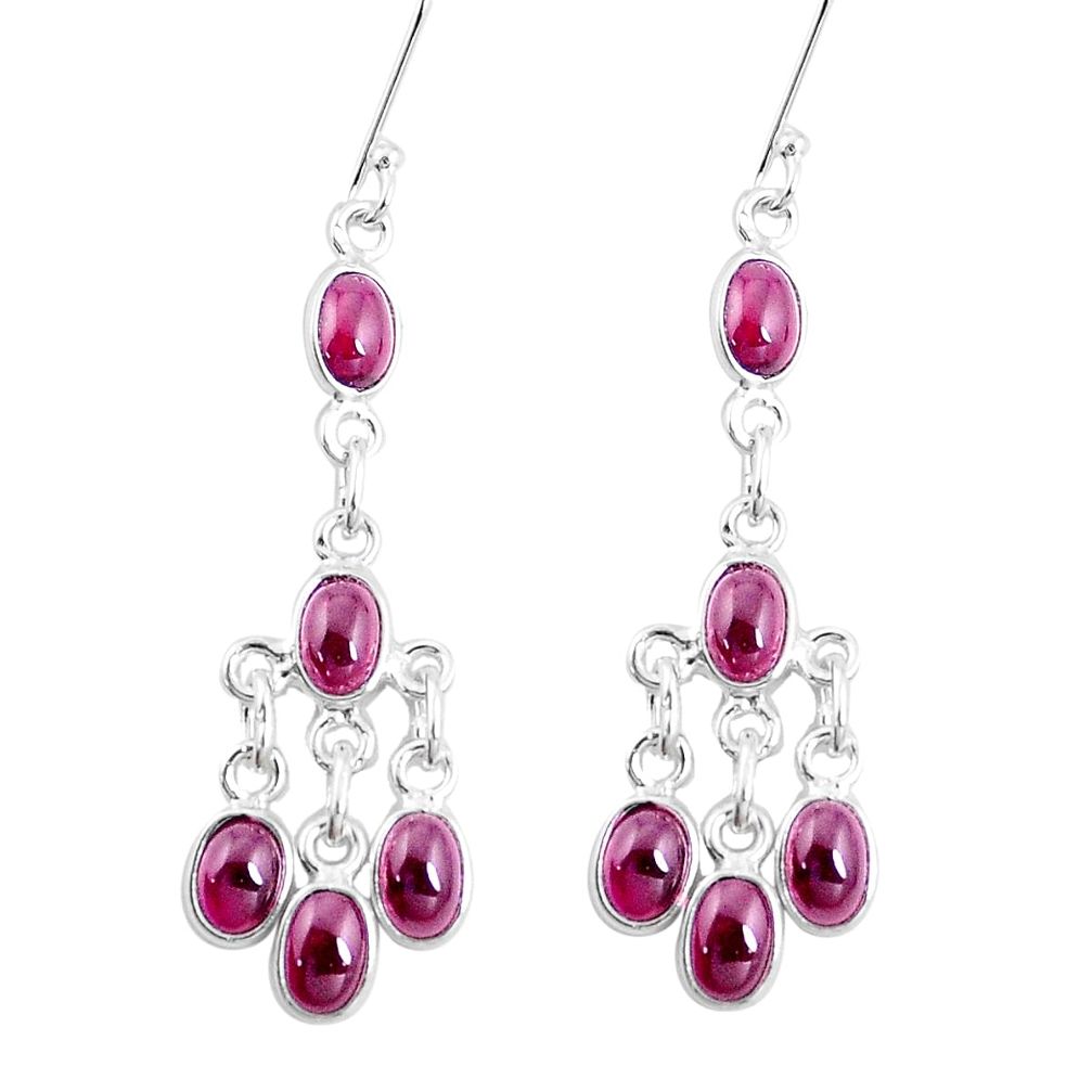12.96cts natural red garnet 925 sterling silver chandelier earrings p15348