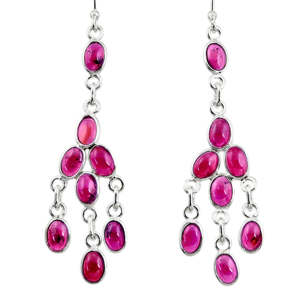 15.93cts natural red garnet 925 sterling silver chandelier earrings r33451