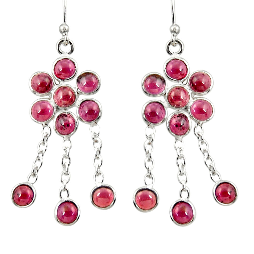 10.08cts natural red garnet 925 sterling silver chandelier earrings r33501