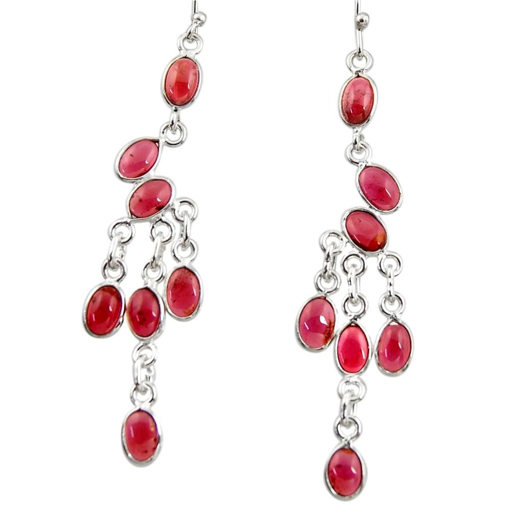 12.02cts natural red garnet 925 sterling silver chandelier earrings r33548