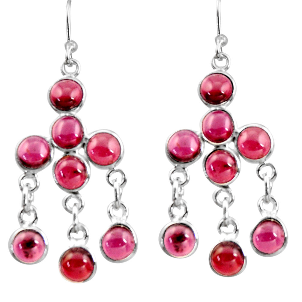 12.10cts natural red garnet 925 sterling silver chandelier earrings r37434