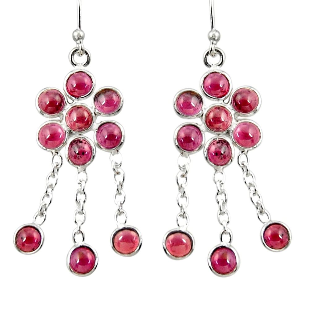 10.65cts natural red garnet 925 sterling silver chandelier earrings r38519