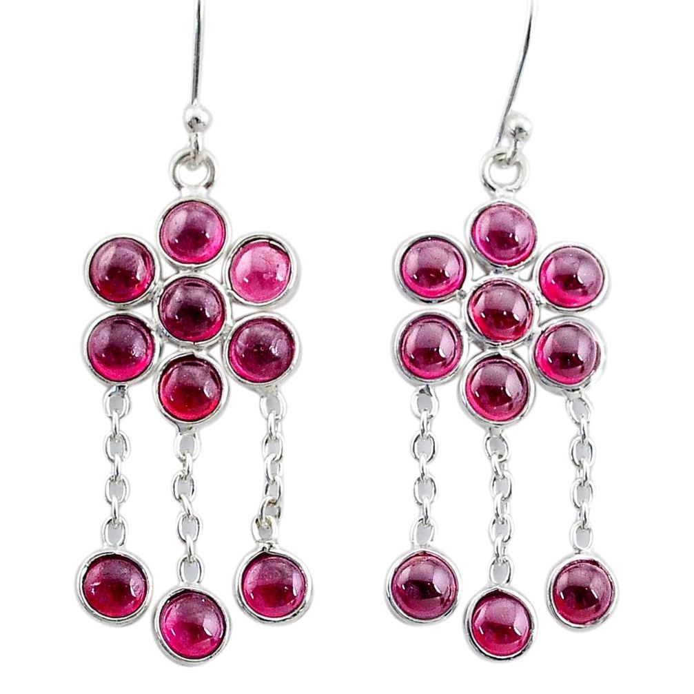 8.91cts natural red garnet 925 sterling silver chandelier earrings t12361