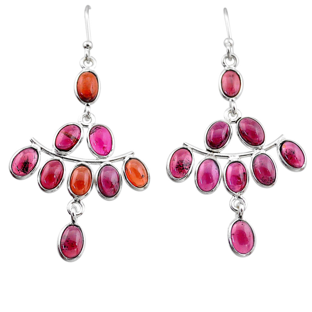 15.34cts natural red garnet 925 sterling silver chandelier earrings t1821