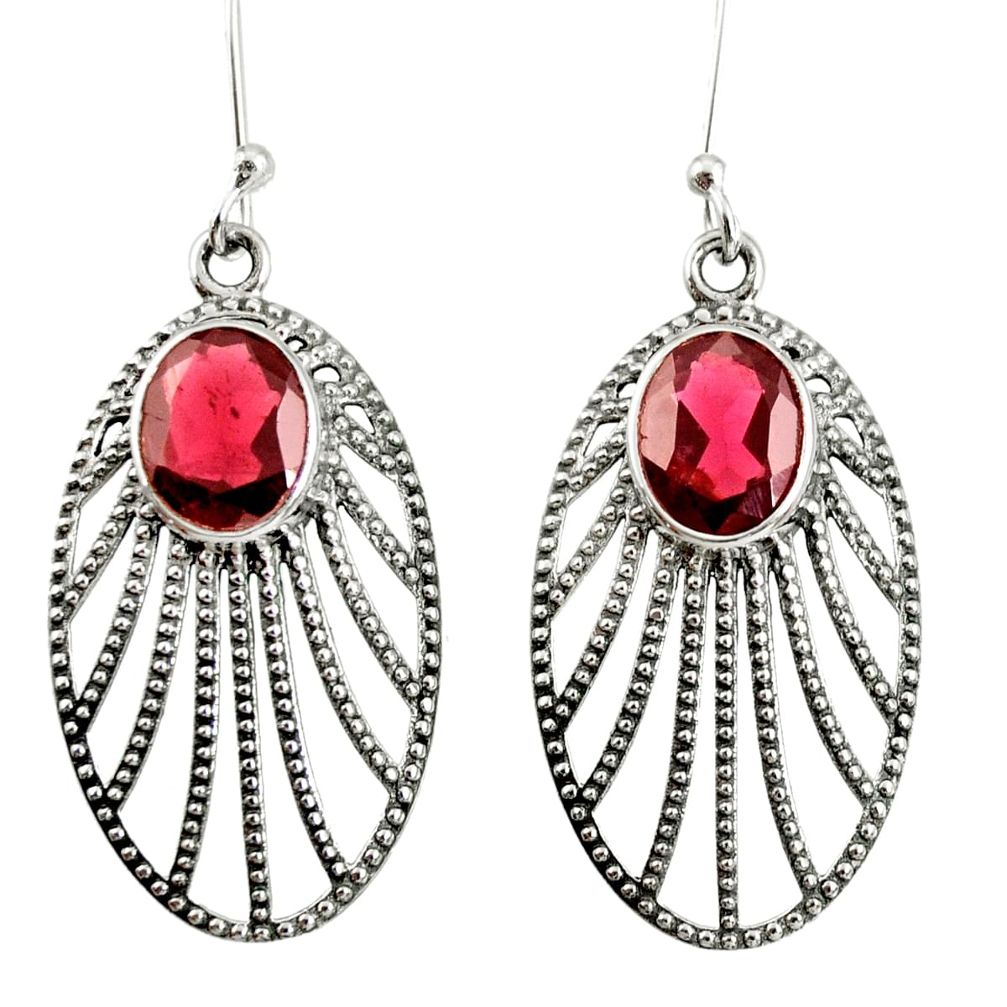 red garnet 925 sterling silver dangle earrings jewelry d40083