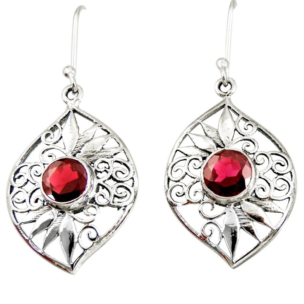 5.30cts natural red garnet 925 sterling silver dangle earrings jewelry d40094