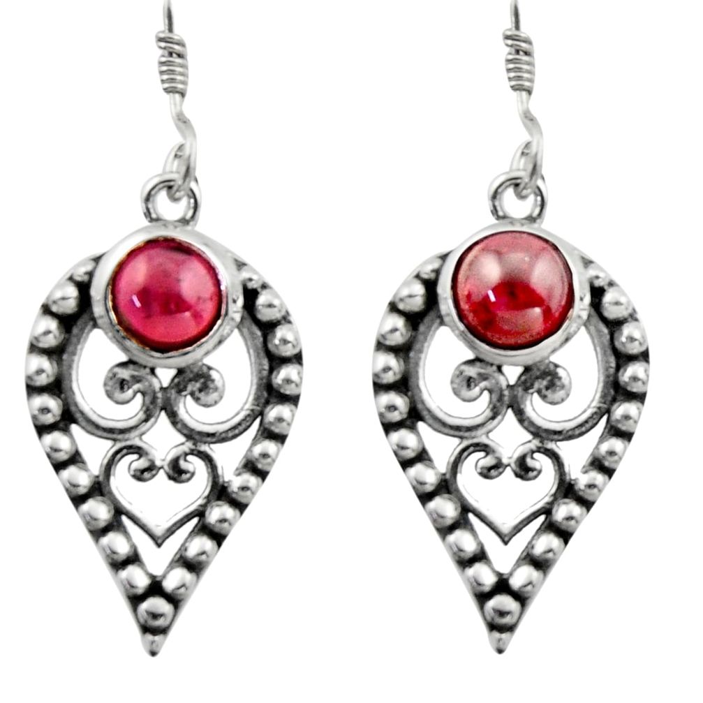 2.63cts natural red garnet 925 sterling silver dangle earrings jewelry d46801
