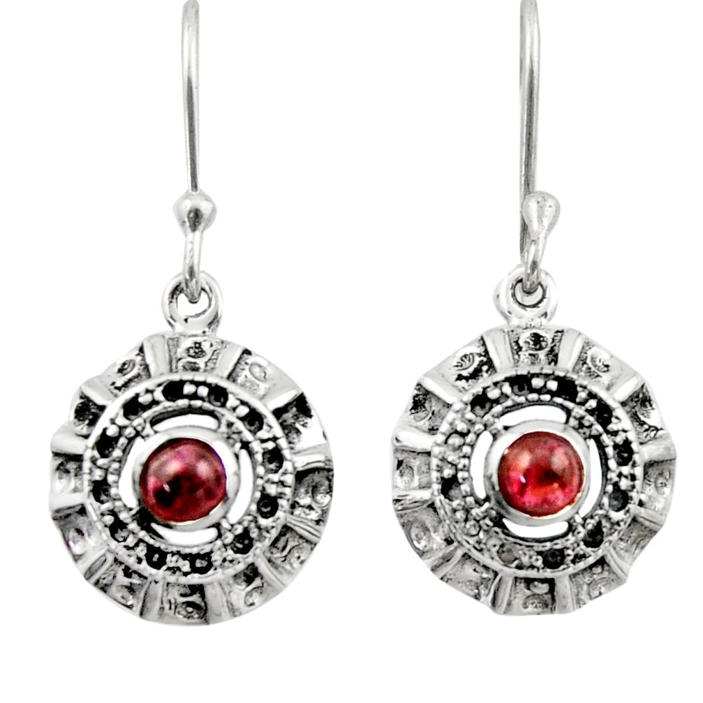 1.84cts natural red garnet 925 sterling silver dangle earrings jewelry d46814