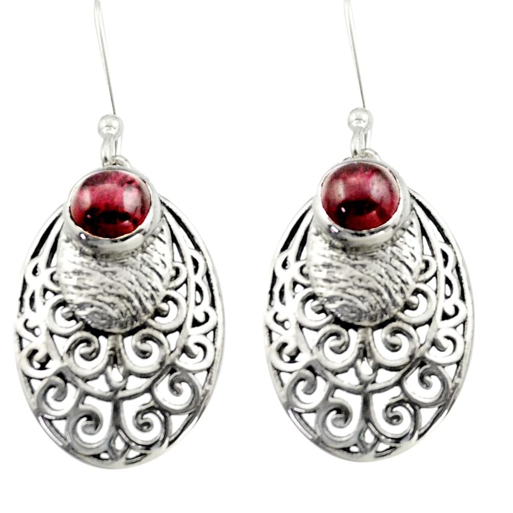 2.36cts natural red garnet 925 sterling silver dangle earrings jewelry d46891