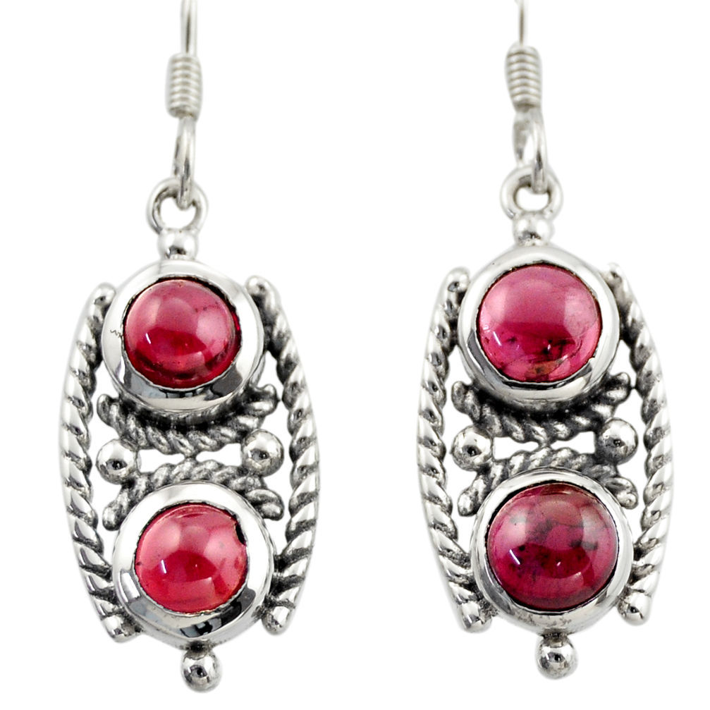 6.80cts natural red garnet 925 sterling silver dangle earrings jewelry d46983