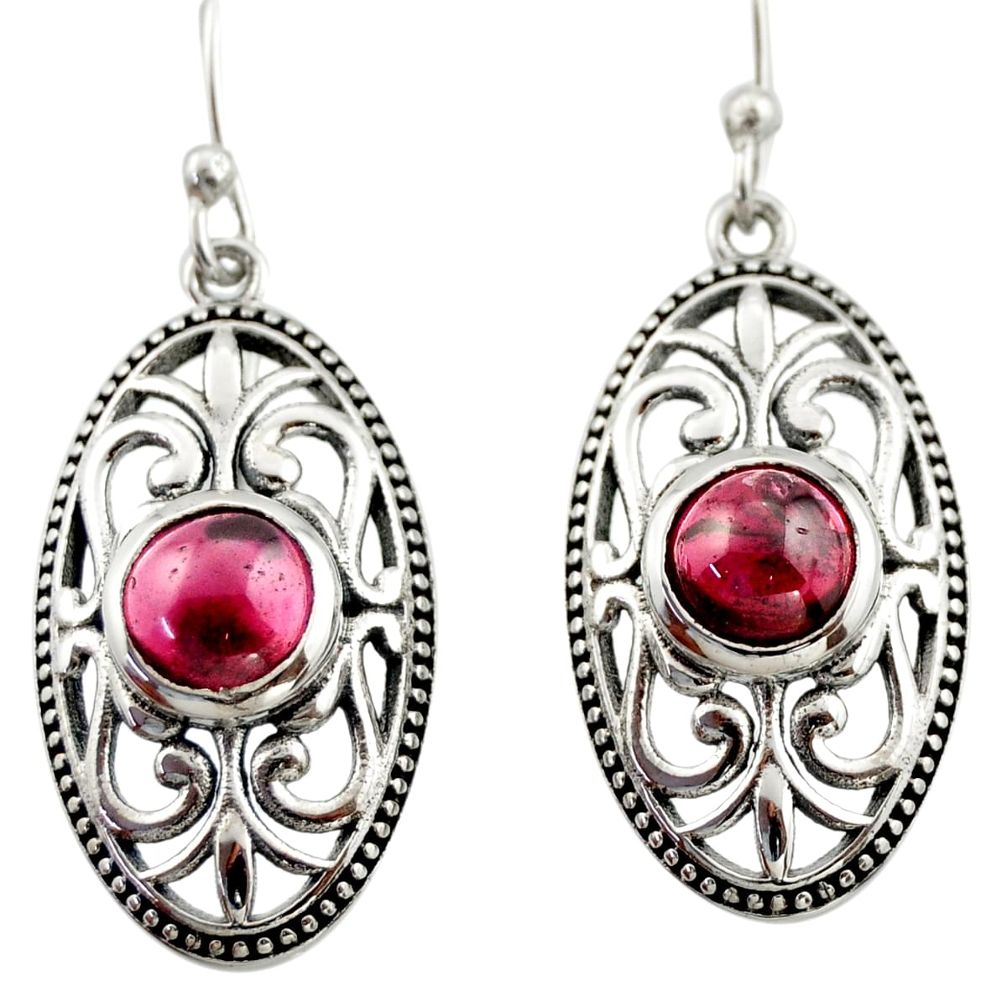 3.31cts natural red garnet 925 sterling silver dangle earrings jewelry d47086